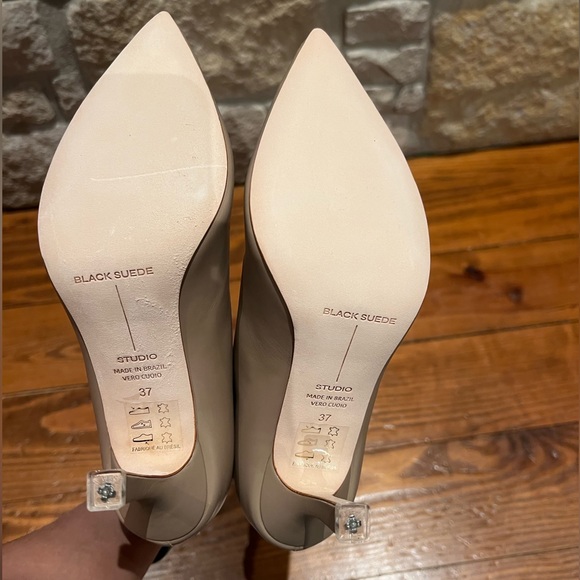 Black Suede Studio Jennifer Pointy Toe Bootie Fendi Leather, 37 EU (6.5 - 7 US) - Picture 7 of 14